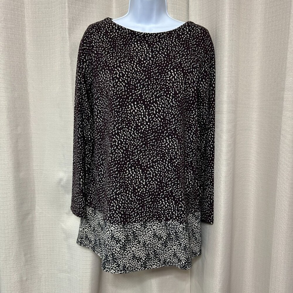 J. Jill Pullover Knit Long Sleeve Tunic Top Women's Size XS Maroon